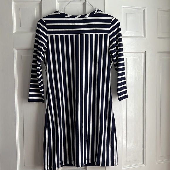Navy/White Stripe Performance Dress - Picture 3 of 3